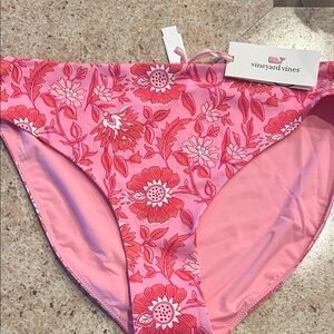 Vineyard Vines Pink and Red Floral Bikini Bottom